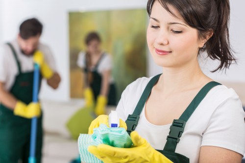 Local cleaner treating a stained mattress in SW6