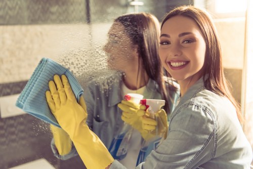 Professional carpet cleaning in a busy SW6 retail or workplace setting